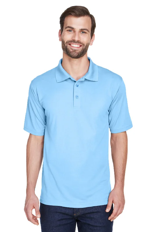 Urban Prints UltraClub Mens Cool & Dry Moisture Wicking Short Sleeve Polo Shirt - Columbia Blue