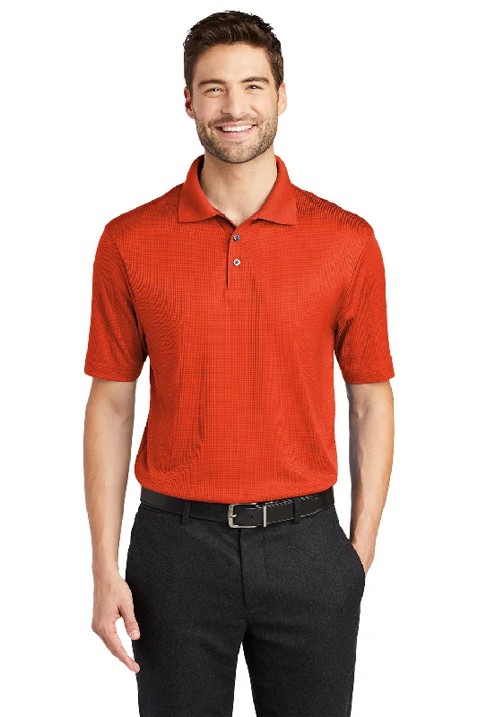 Urban Sporty Port Authority Mens Performance Moisture Wicking Short Sleeve Polo Shirt - Autumn Orange