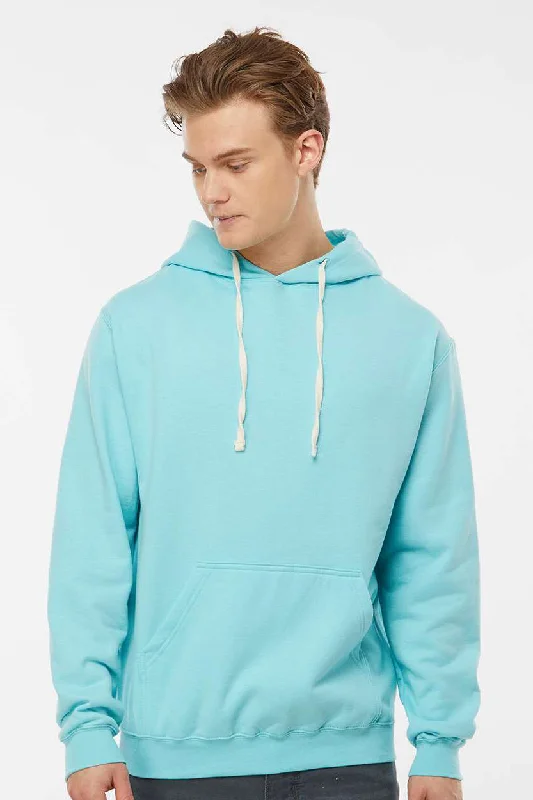 Sporty Edge Tultex Mens Fleece Hooded Sweatshirt Hoodie w/ Pouch Pocket - Purist Blue