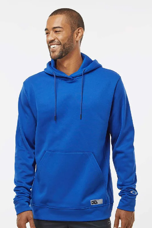 Classic Sporty Oakley Mens Team Issue Hydrolix Hooded Sweatshirt Hoodie w/ Pouch Pocket - Team Royal Blue