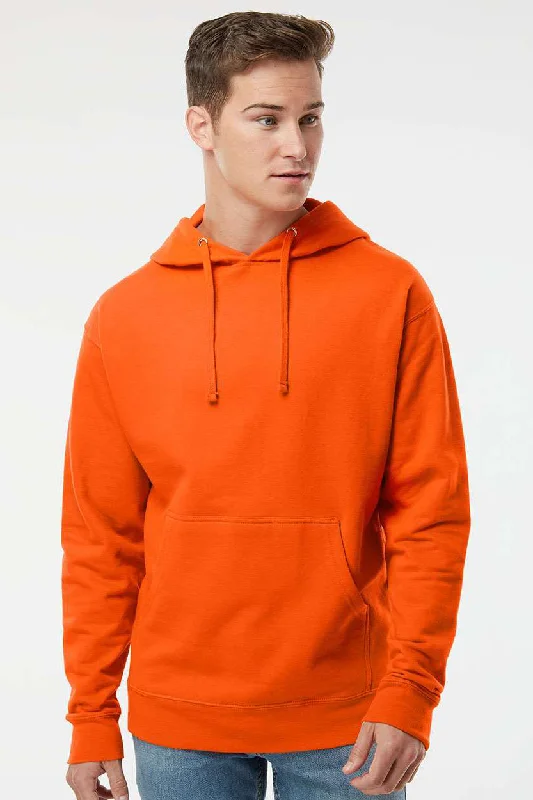 Minimalist Prints Independent Trading Company Mens Hooded Sweatshirt Hoodie w/ Pouch Pocket - Orange