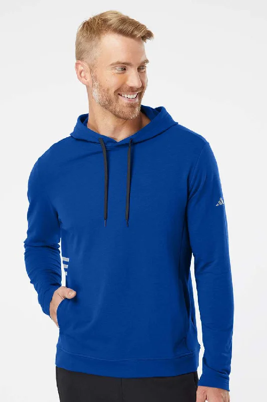 Retro Streetwear Adidas Mens Hooded Sweatshirt Hoodie w/ Pockets - Collegiate Royal Blue - Closeout