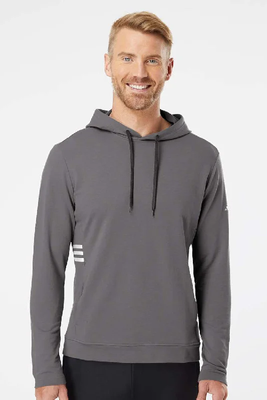 Weekend Minimalism Adidas Mens Hooded Sweatshirt Hoodie w/ Pockets - Grey - Closeout