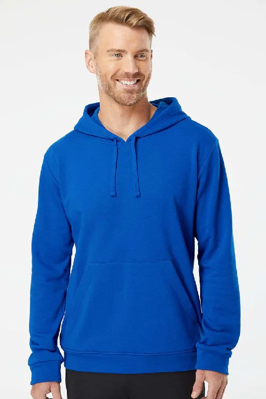 Minimal Earthy Adidas Mens Fleece Hooded Sweatshirt Hoodie w/ Pouch Pocket - Collegiate Royal Blue