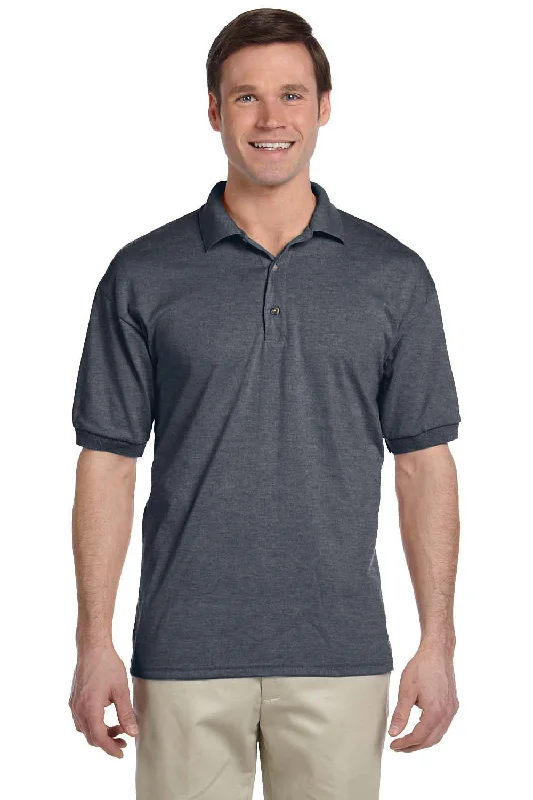 Elegant Monochrome Gildan Mens DryBlend Moisture Wicking Short Sleeve Polo Shirt - Heather Dark Grey