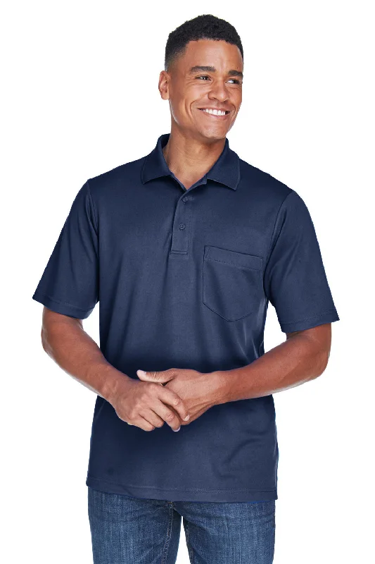 Vintage Utility Core 365 Mens Origin Performance Moisture Wicking Short Sleeve Polo Shirt w/ Pocket - Classic Navy Blue