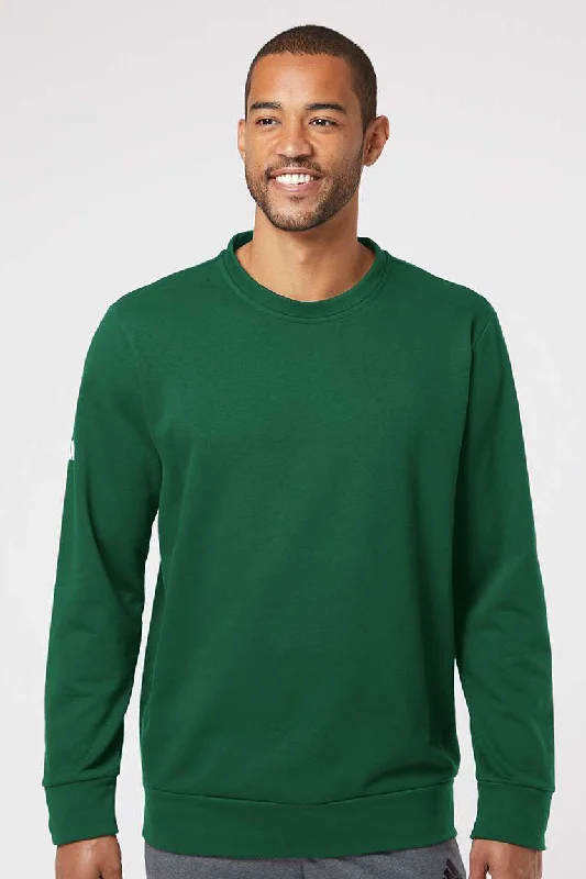 Vintage Retro Adidas Mens Fleece Crewneck Sweatshirt - Collegiate Green