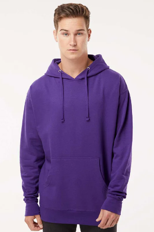 Sleek Layers Independent Trading Company Mens Hooded Sweatshirt Hoodie w/ Pouch Pocket - Purple