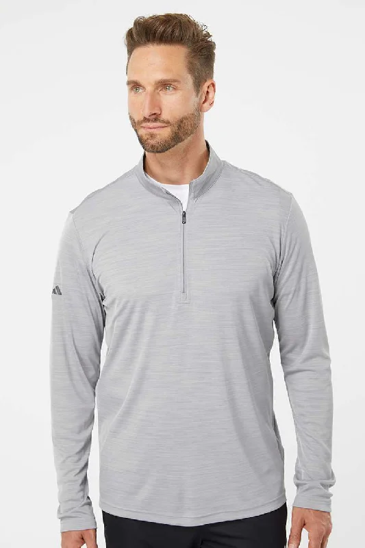 Bold Elegance Adidas Mens Moisture Wicking 1/4 Zip Sweatshirt - Mid Grey Melange