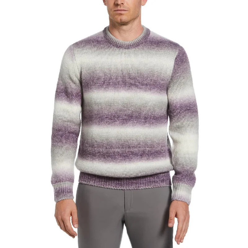 Contemporary Patterns Perry Ellis Mens Ombre Knit Crewneck Sweater