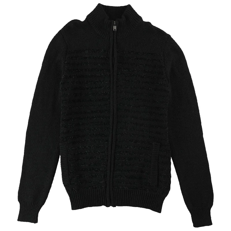 Minimalist Tailoring Alfani Mens Chenille Knit Sweater, Black, Small