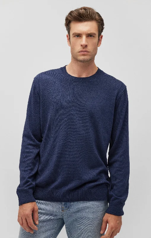 Clean Lines CREW NECK SWEATER IN BLACK IRIS