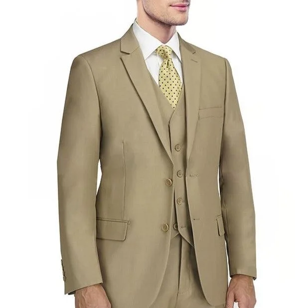 Bold Urban New York Man Italian Designer Camel 2 Piece Suit (available in Slim or Modern fit)