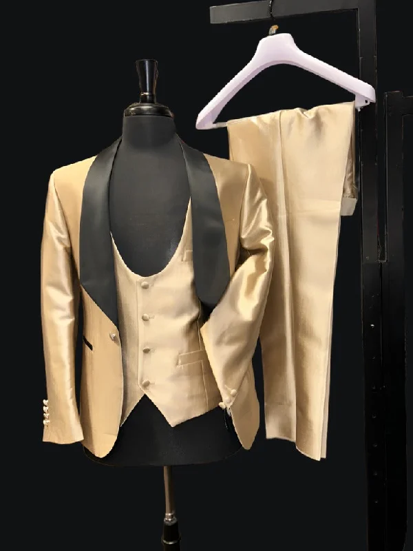 Relaxed Modern Vitali M6231 Pieces Vested Tuxedo Champaign