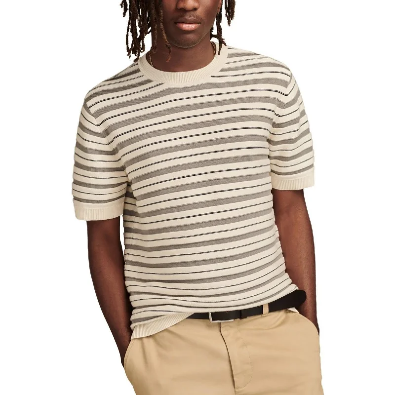 Playful Casual Lucky Brand Mens Striped Knit Crewneck Sweater