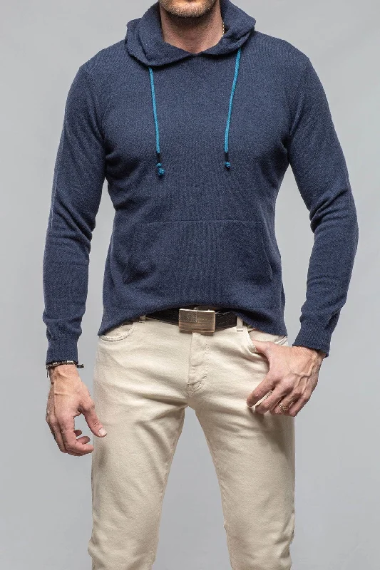 Simplistic Layers Florio II Cashmere Hoodie In Blue