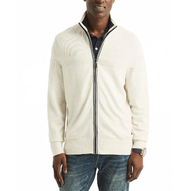 Bold Urban Nautica Mens Zipper Heathered Cardigan Sweater