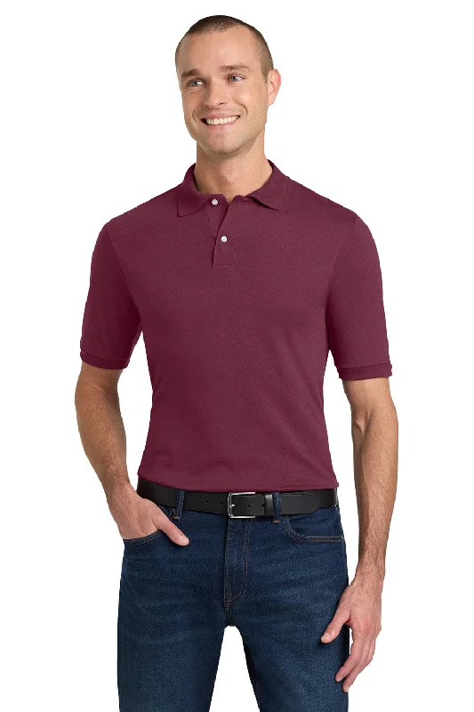 Simplistic Layers Jerzees Mens SpotShield Stain Resistant Short Sleeve Polo Shirt - Maroon