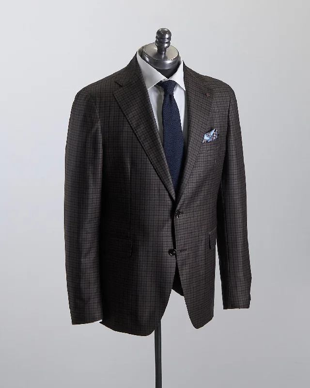 Modern Prints All Season Super 130's Gingham Semi-Constructed Suit