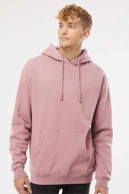 Relaxed Denim Independent Trading Company Mens Hooded Sweatshirt Hoodie w/ Pouch Pocket - Dusty Pink