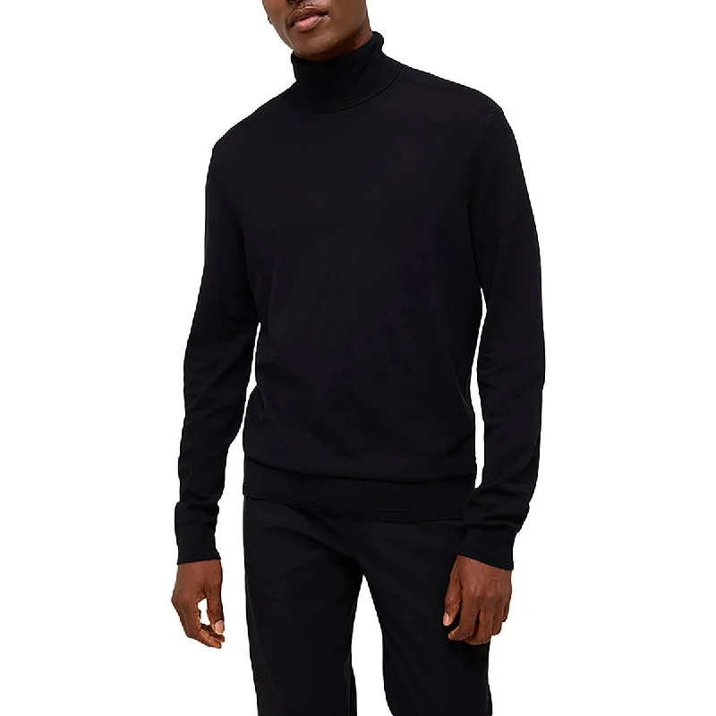 Everyday Tailoring Kenneth Cole Mens Ribbed Trim  Knit Turtleneck Sweater