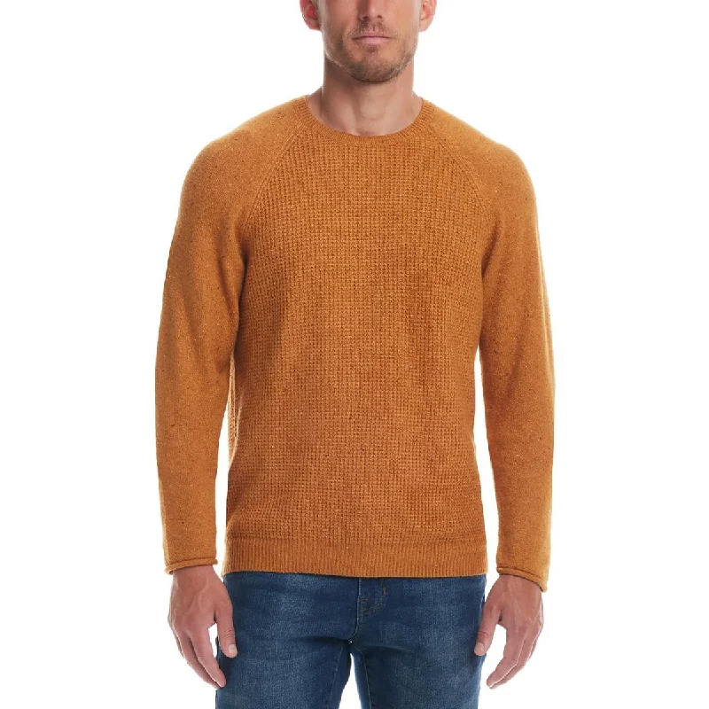 Clean Aesthetic Weatherproof Vintage Mens Knit Waffle Crewneck Sweater