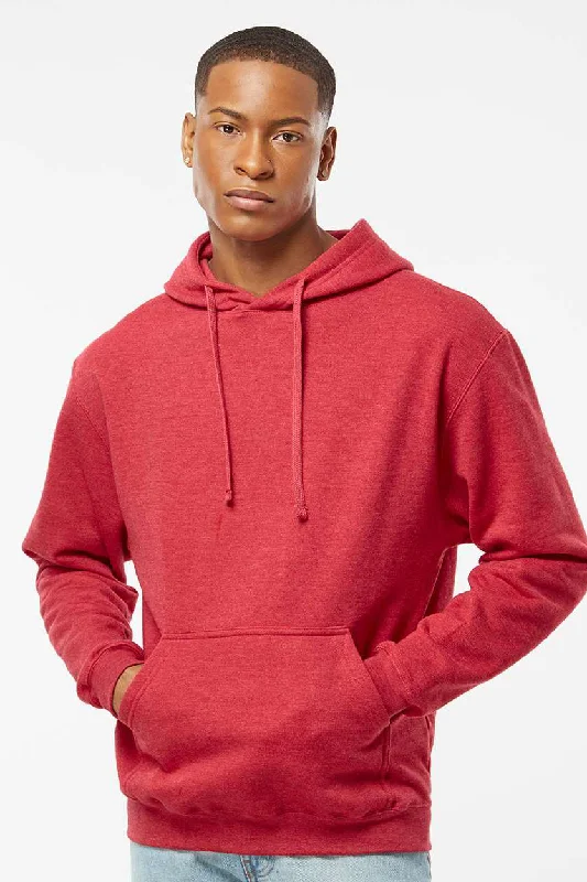 Timeless Casual Tultex Mens Fleece Hooded Sweatshirt Hoodie w/ Pouch Pocket - Heather Red