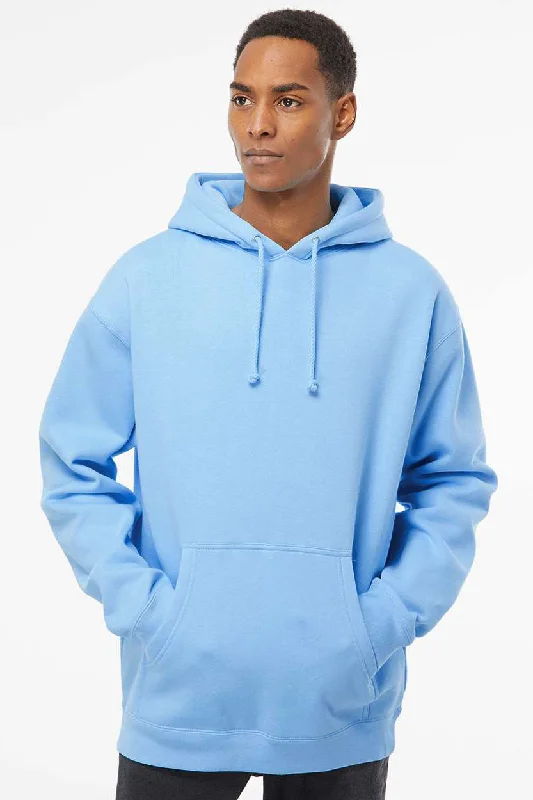 Retro Tailoring Independent Trading Company Mens Hooded Sweatshirt Hoodie w/ Pouch Pocket - Aqua Blue