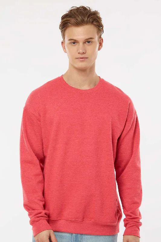 Sporty Tailoring Tultex Mens Fleece Crewneck Sweatshirt - Heather Red