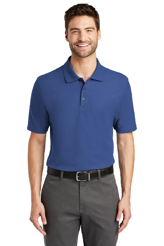 Contemporary Outfit Port Authority Mens Moisture Wicking Short Sleeve Polo Shirt - Royal Blue