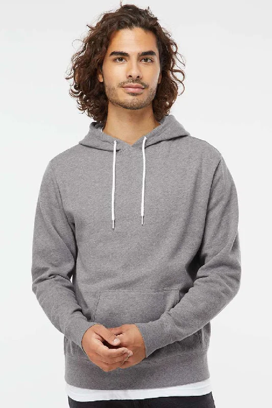 Elevated Basics Independent Trading Company Mens Hooded Sweatshirt Hoodie w/ Pouch Pocket - Heather Gunmetal Grey