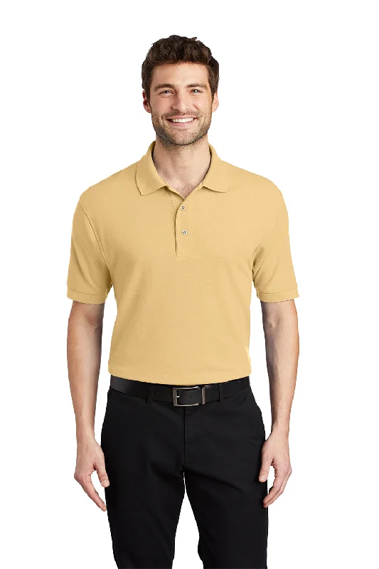 Urban Classic Port Authority Mens Silk Touch Wrinkle Resistant Short Sleeve Polo Shirt - Banana Yellow