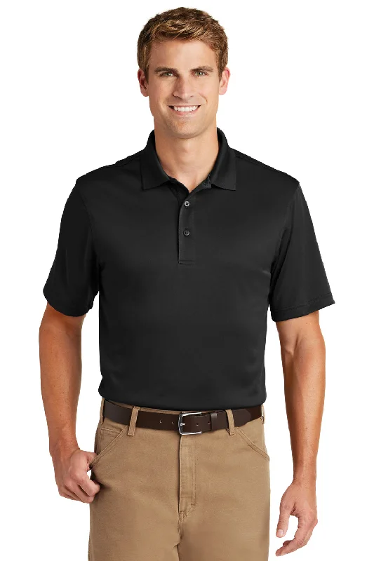 Classic Sporty CornerStone Mens Select Moisture Wicking Short Sleeve Polo Shirt - Black