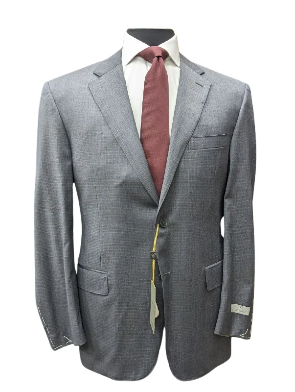 Chic Tailoring Canali 1934 Mens Gray Check 44L Drop 7 100% Wool 2 Button 2 Piece Suit