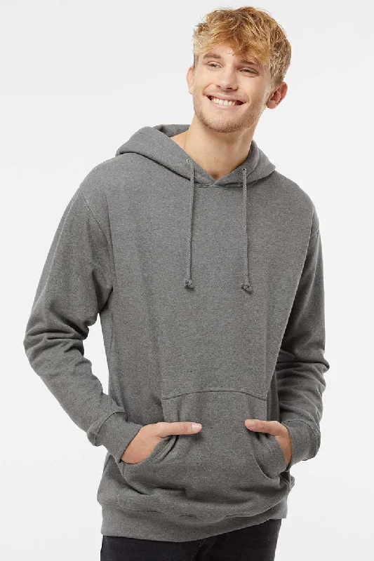 Urban Layering Independent Trading Company Mens Hooded Sweatshirt Hoodie w/ Pouch Pocket - Heather Gunmetal Grey