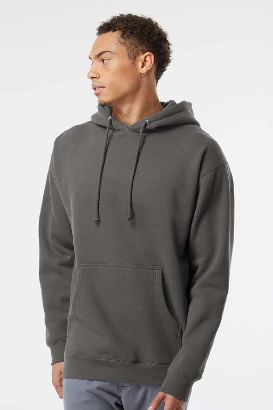 Luxe Casual Independent Trading Company Mens Hooded Sweatshirt Hoodie w/ Pouch Pocket - Charcoal Grey