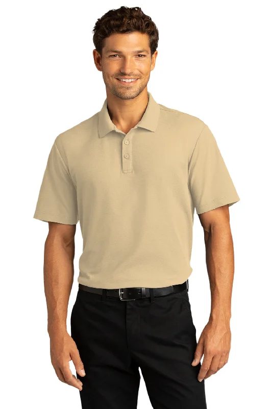 Urban Layering Port Authority Mens React SuperPro Snag Resistant Short Sleeve Polo Shirt - Wheat - Closeout