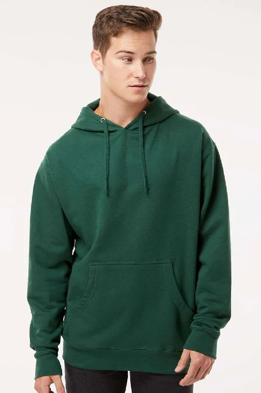 Chic Casualwear Independent Trading Company Mens Hooded Sweatshirt Hoodie w/ Pouch Pocket - Forest Green