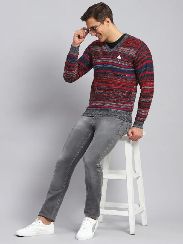 Chic Casualwear Men Multicolor Jaquard Wool blend Pullover