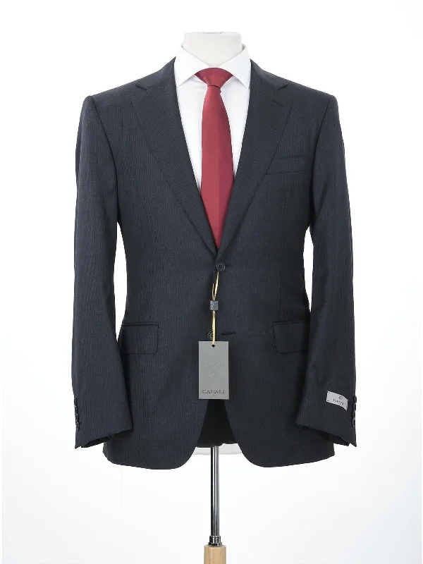 Smart Casual Wear Canali Mens 44R Drop 6 Classic Fit Gray Pinstriped 100% Wool 2 Piece Suit