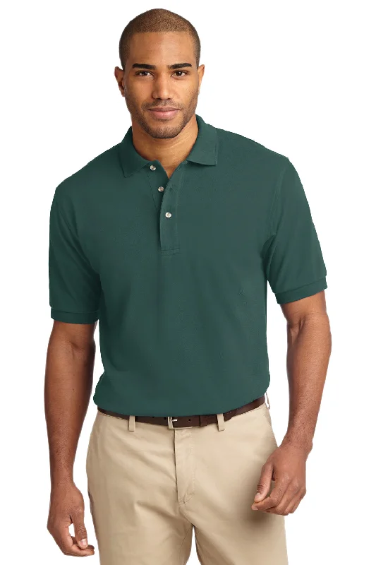 Casual Essentials Port Authority Mens Shrink Resistant Short Sleeve Polo Shirt - Dark Green - Closeout