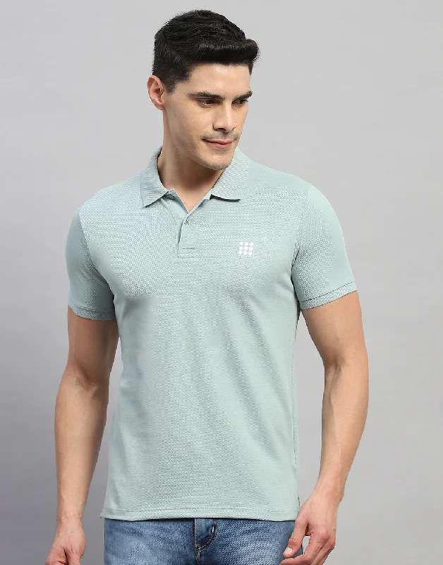 Timeless Modern Men Blue Solid Polo Collar Half Sleeve T-Shirt