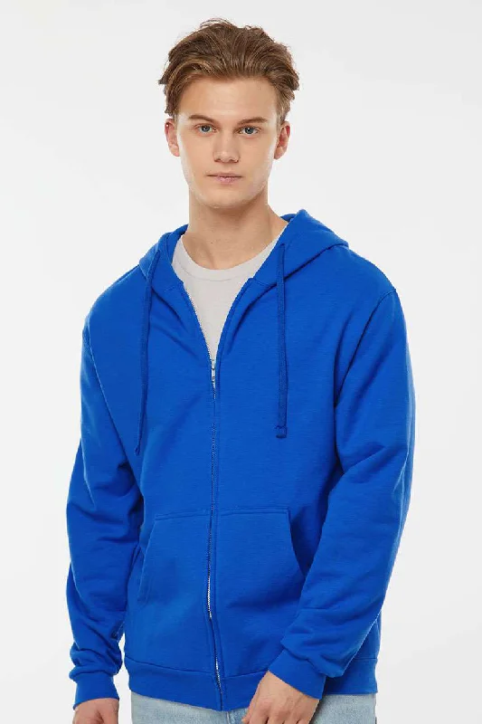 Neutral Layers Tultex Mens Full Zip Hooded Sweatshirt Hoodie w/ Pockets - Royal Blue