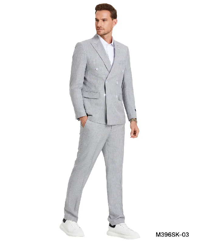 Urban Layering 2 PC Double Breasted Pin-Stripe Suit