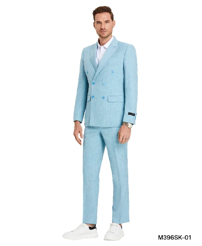 Modern Basics 2 PC Double Breasted Pin-Stripe Suit