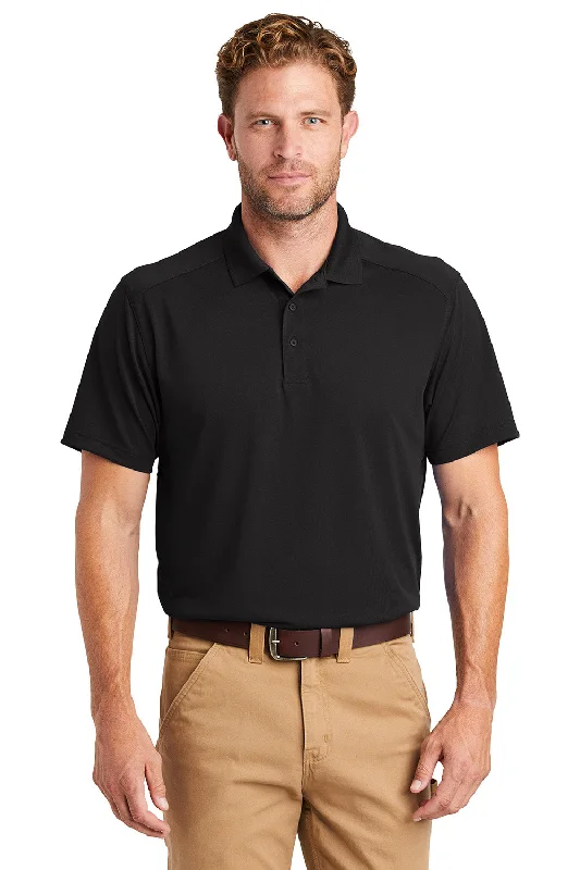 Sleek Sporty CornerStone Mens Select Moisture Wicking Short Sleeve Polo Shirt - Black