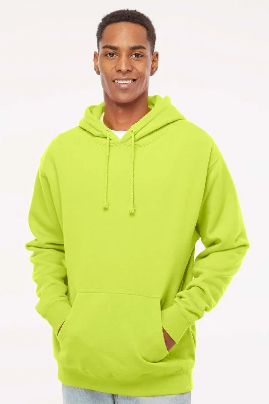 Earthy Minimalism Independent Trading Company Mens Hooded Sweatshirt Hoodie w/ Pouch Pocket - Safety Yellow