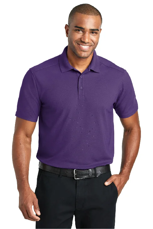 Polished Minimalism Port Authority Mens EZPerformance Moisture Wicking Short Sleeve Polo Shirt - Majestic Purple - Closeout