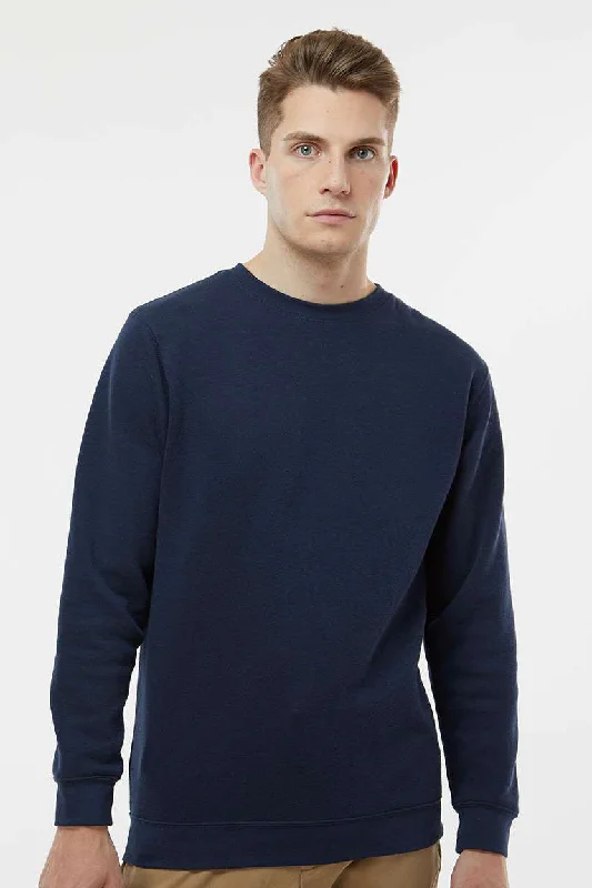 Classic Retro LAT Mens Elevated Fleece Crewneck Sweatshirt - Navy Blue