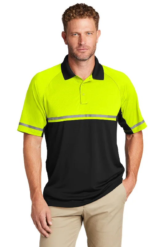 Simplified Streetwear CornerStone Mens Enhanced Visibility Moisture Wicking Short Sleeve Polo Shirt - Safety Yellow/Black